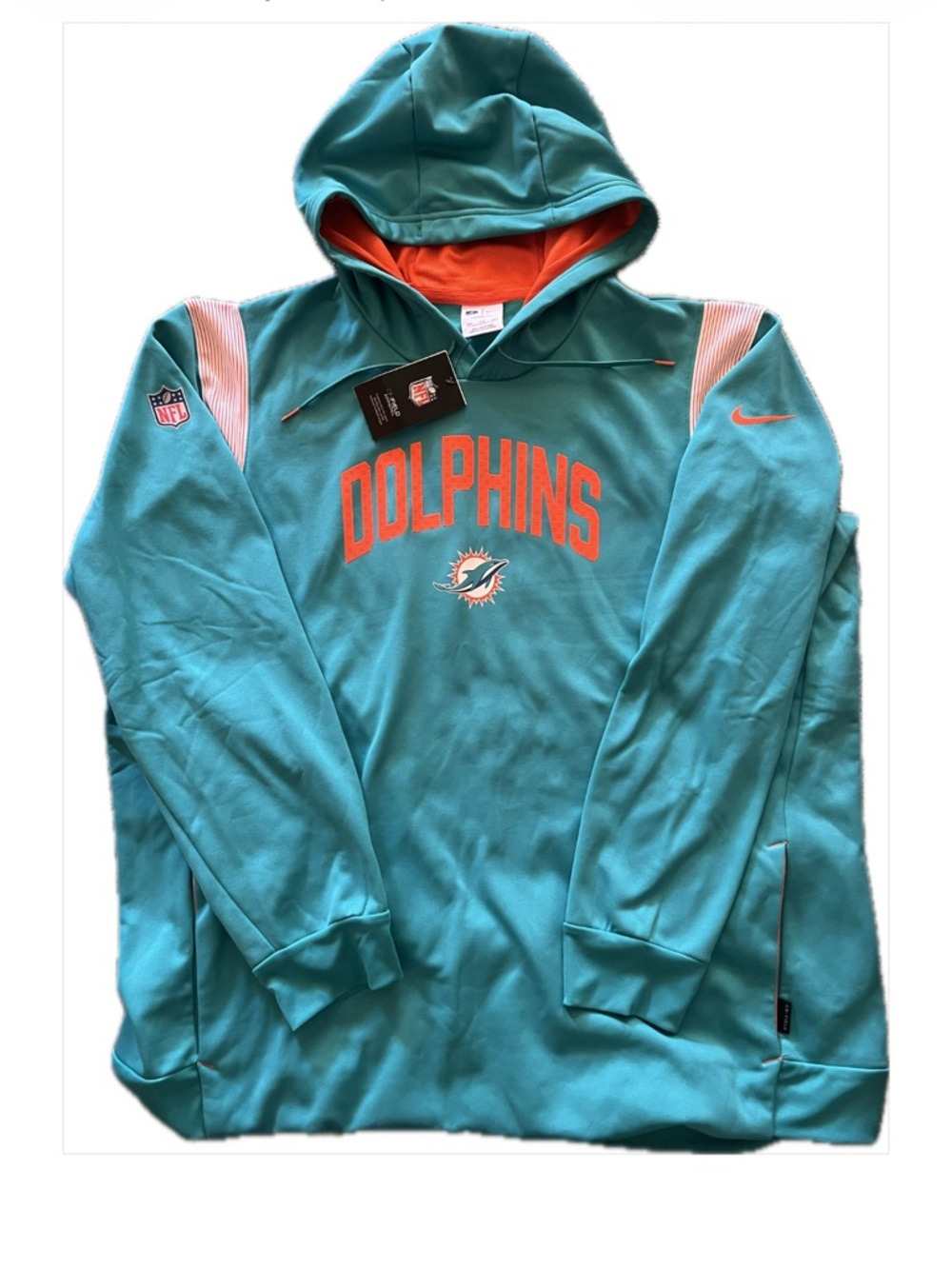 Nike Teal & Orange Dolphins Hooded Pullover